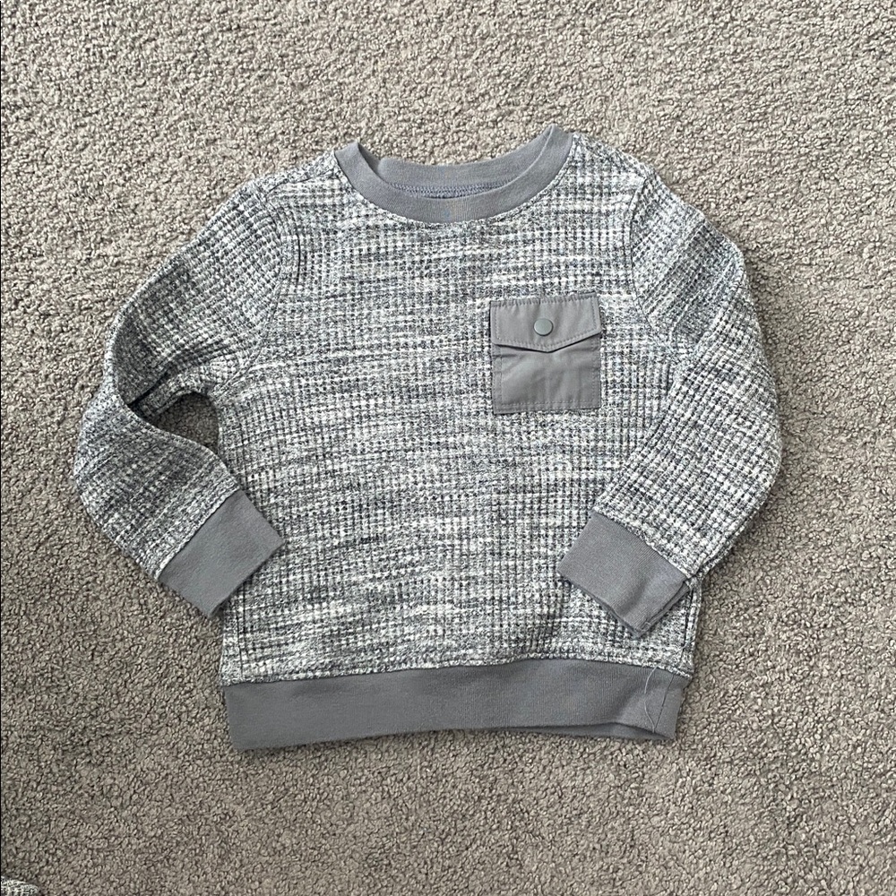 Toddler boys long sleeve winter bundle - Gray, Burgundy, and White - Picture 3 of 6
